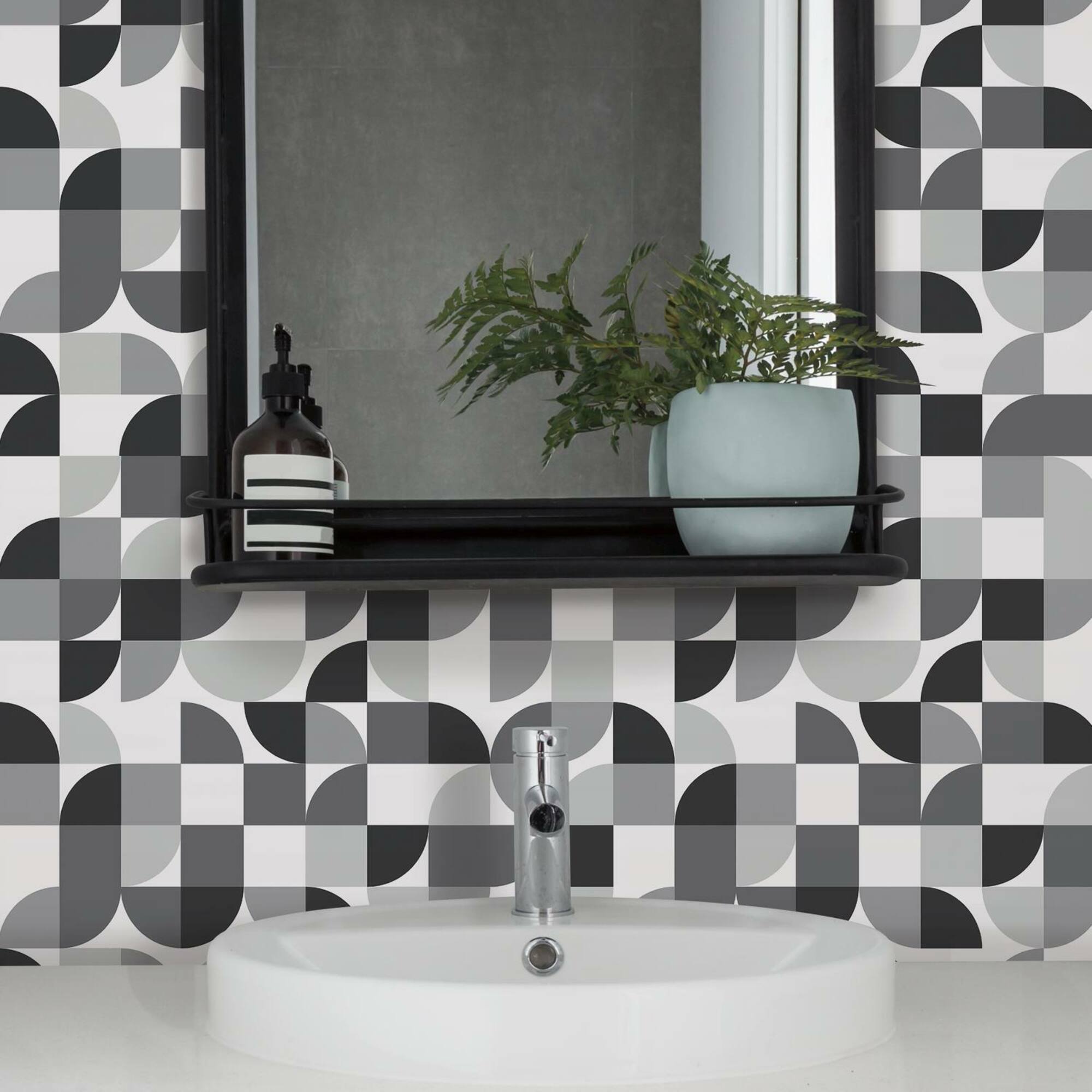 RoomMates Mid-Century Geometric Peel & Stick Wallpaper